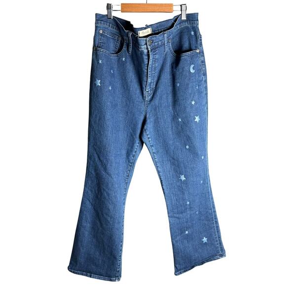Madewell Cali Demi Boot Jeans Star Edition Galaxy Indigo Size 33 - Picture 5 of 6